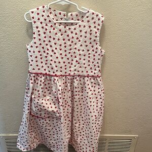 Charming Heart Print Kids Dress